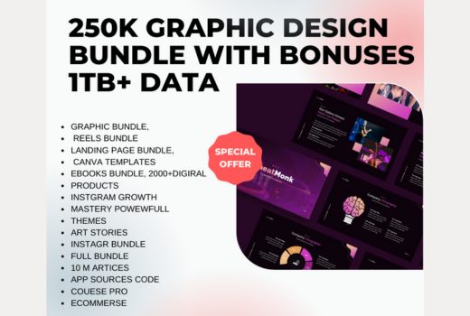I Will give 250k+ Graphic design bundle with bounces 10tb+ data