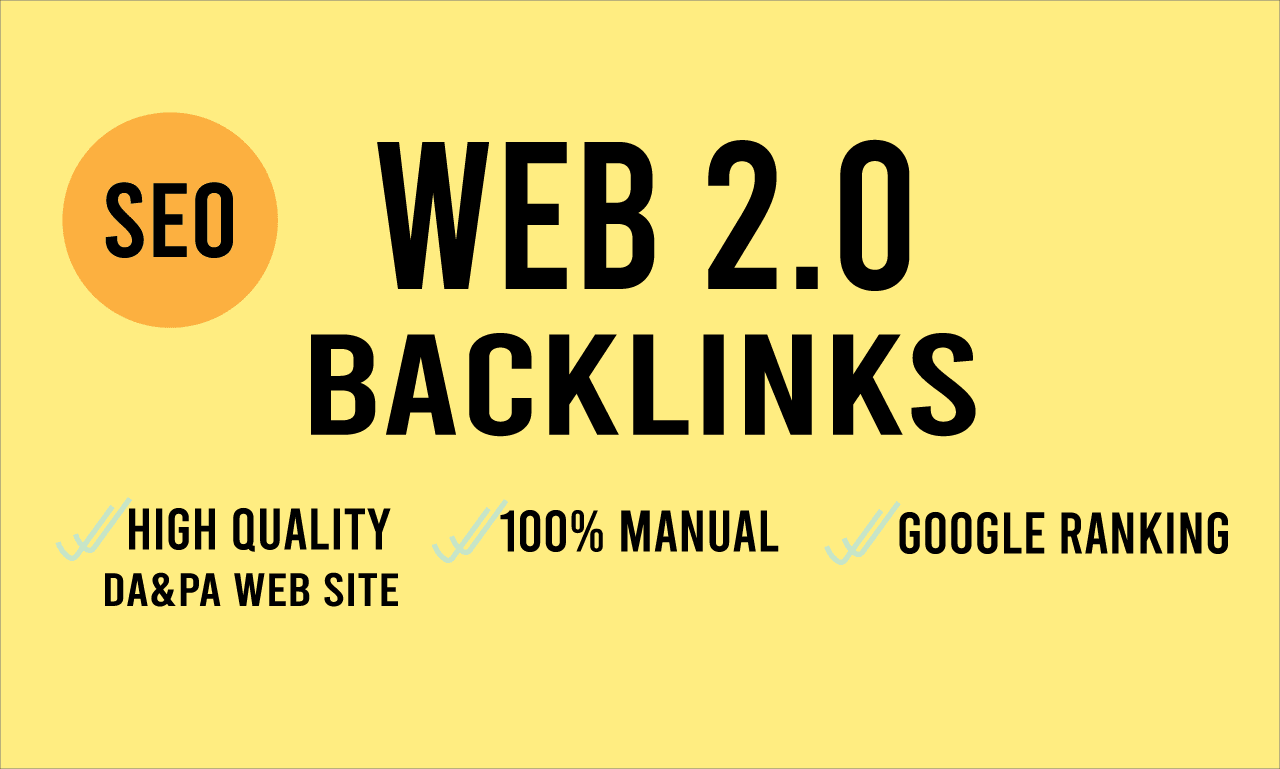 I will 50 SEO web 2.0 backlinks with high da manual link building