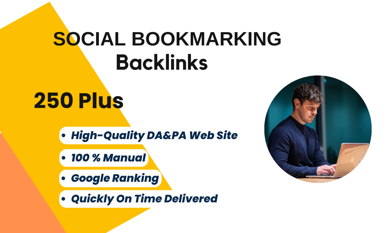 I will 100 SEO Social Bookmarking backlinks with high da manual link building.