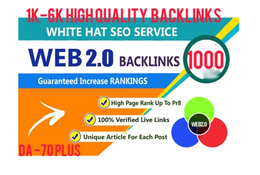 I will create 1000 plus web 2 Backlinks