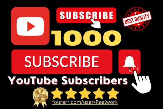 I will provide 1000 YouTube subscribers Non-drop permanently with Money back guarantee