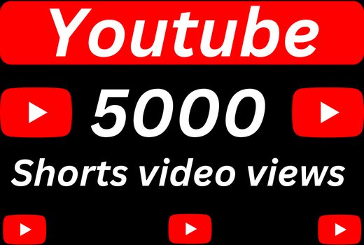 Special offer 5000 youtube shorts views + 200 likes permanent