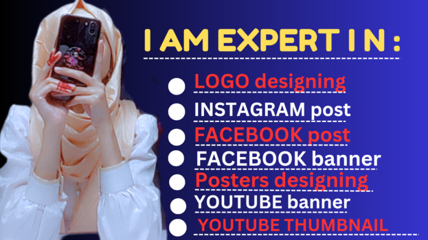 I am canva expert. I will make Thumbnail, Instagram post , Facebook post etc….