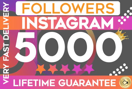 5000 Real Instagram followers Lifetime guarantee