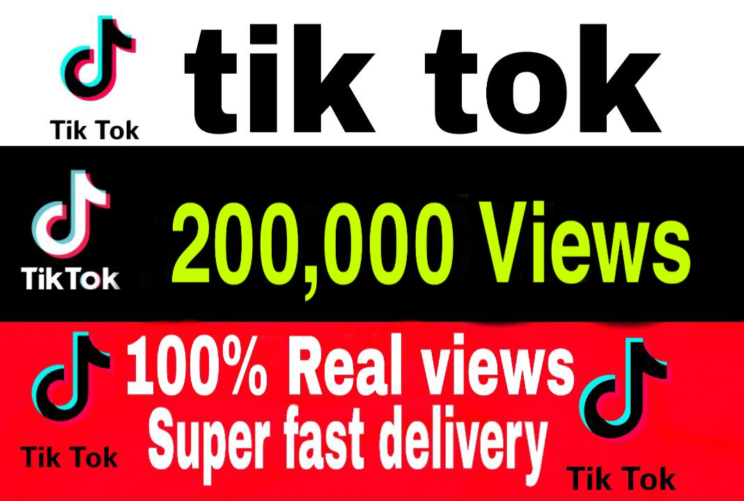 I will give you 200,000+ TikTok Views Non Drop & High Retention – Instant Start