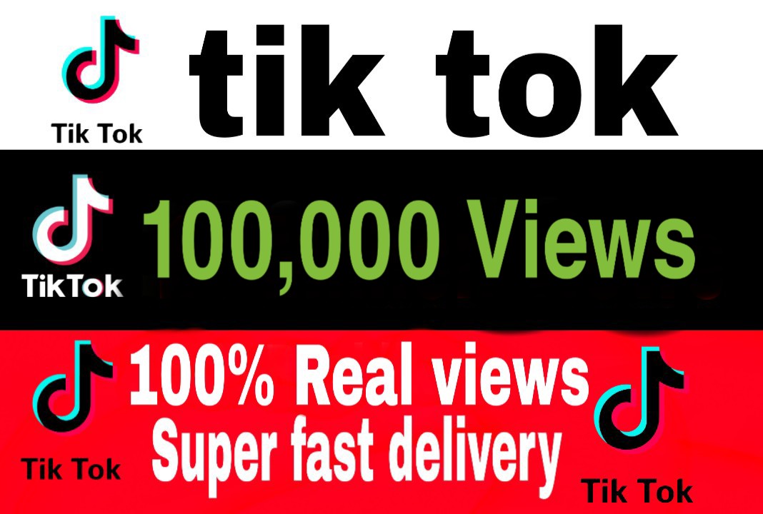 I will give you 100,000+ TikTok Views Non Drop & High Retention – Instant Start