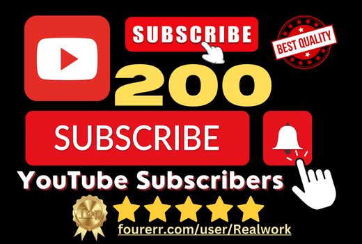 I will Provide You 200 YouTube Subscribers with Lifetime Guaranteed