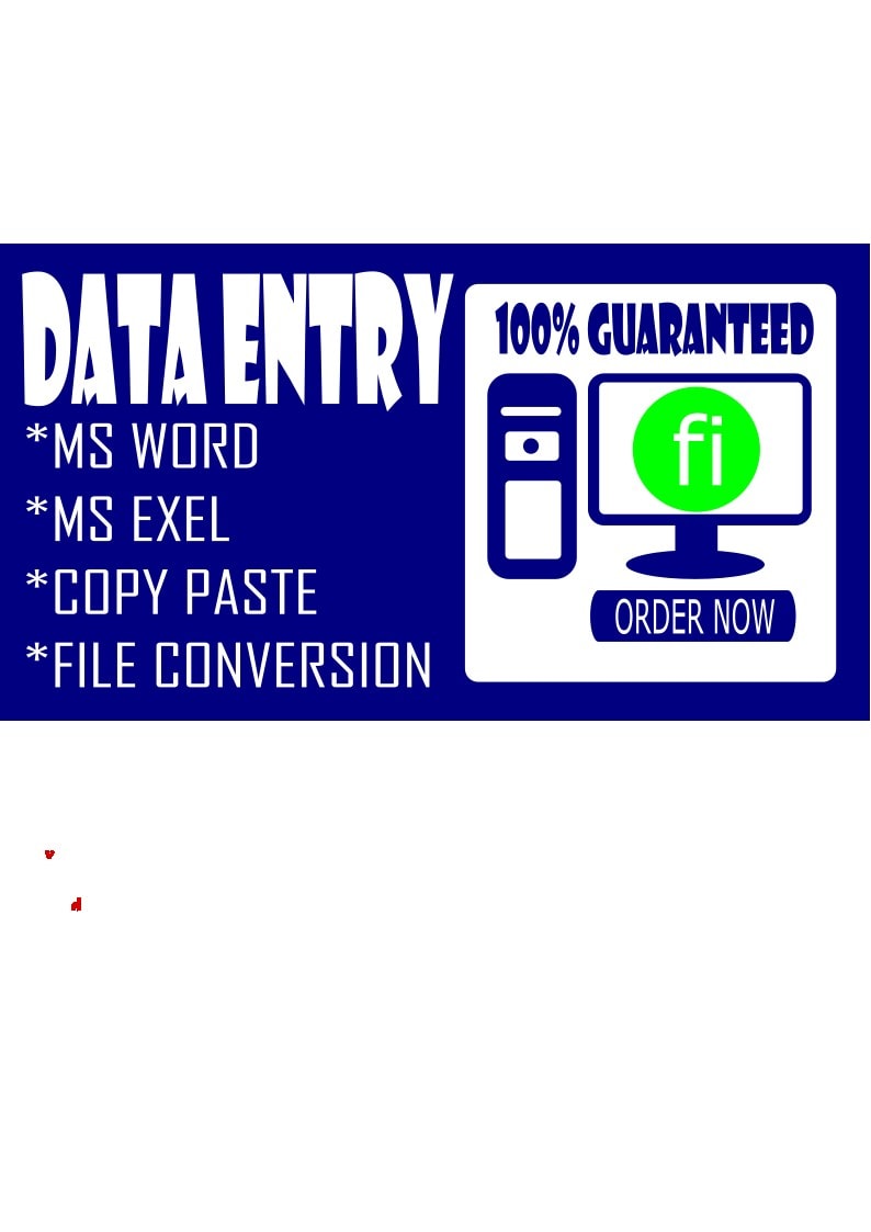 I will do data entry and copy past works