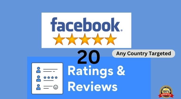 20 Facebook Page five star rating and review Lifetime Gueranted
