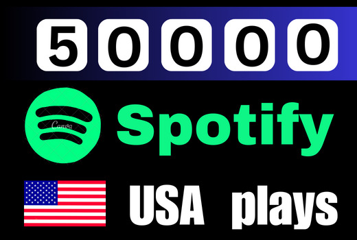 Get 50,000 to 52,000 Spotify plays from TIER 1 countries-USA/CA/EU/AU/NZ/UK  premium account royalties eligible nondrop lifetime guaranteed