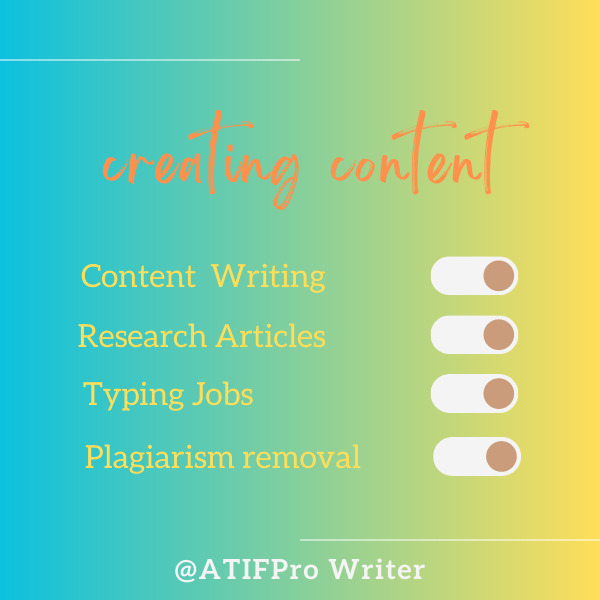Content Writer, blogger and type writer