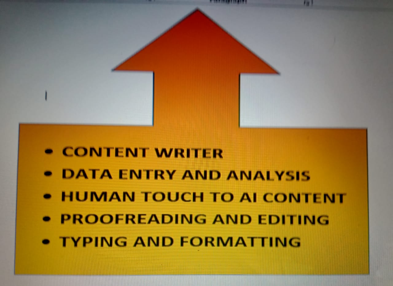 Content Writing, Typing Job, Data Entry, Human Touch to AI Generated Content