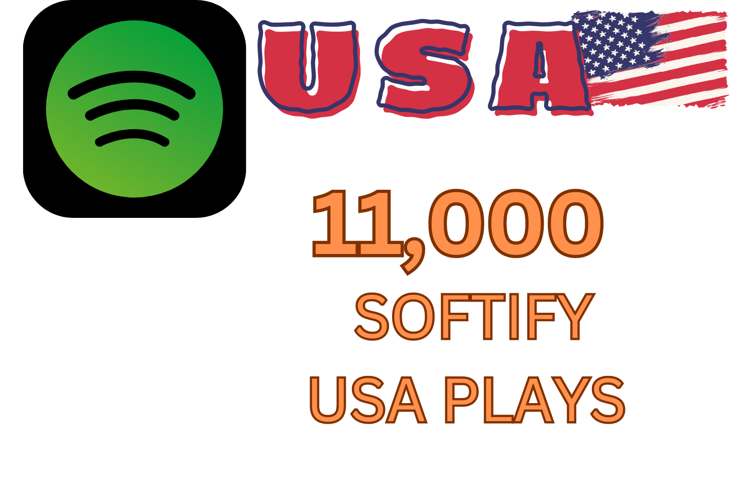 11000+ Spotify USA Track Plays High Quality Active Users non drop Lifetime