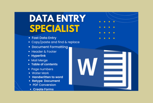 I’ll do data entery in MS word in your budget