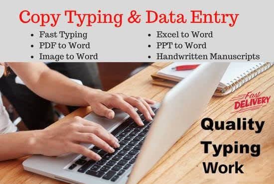 online Typing job & online data entry job