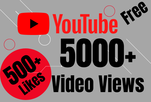 Add 5000+ YouTube video views And 500+ Likes Free, Lifetime guarantee