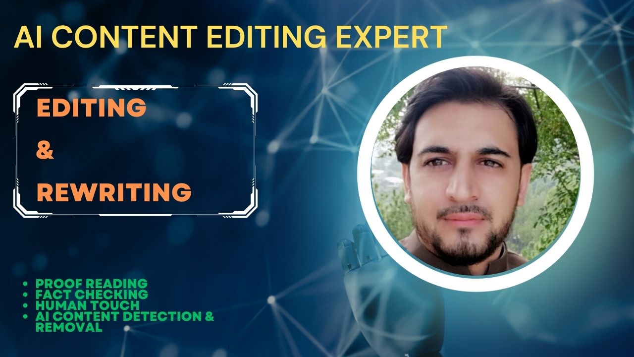 Professionally do ai content editing, writing articles, rewriting and fact checking in 24 hours