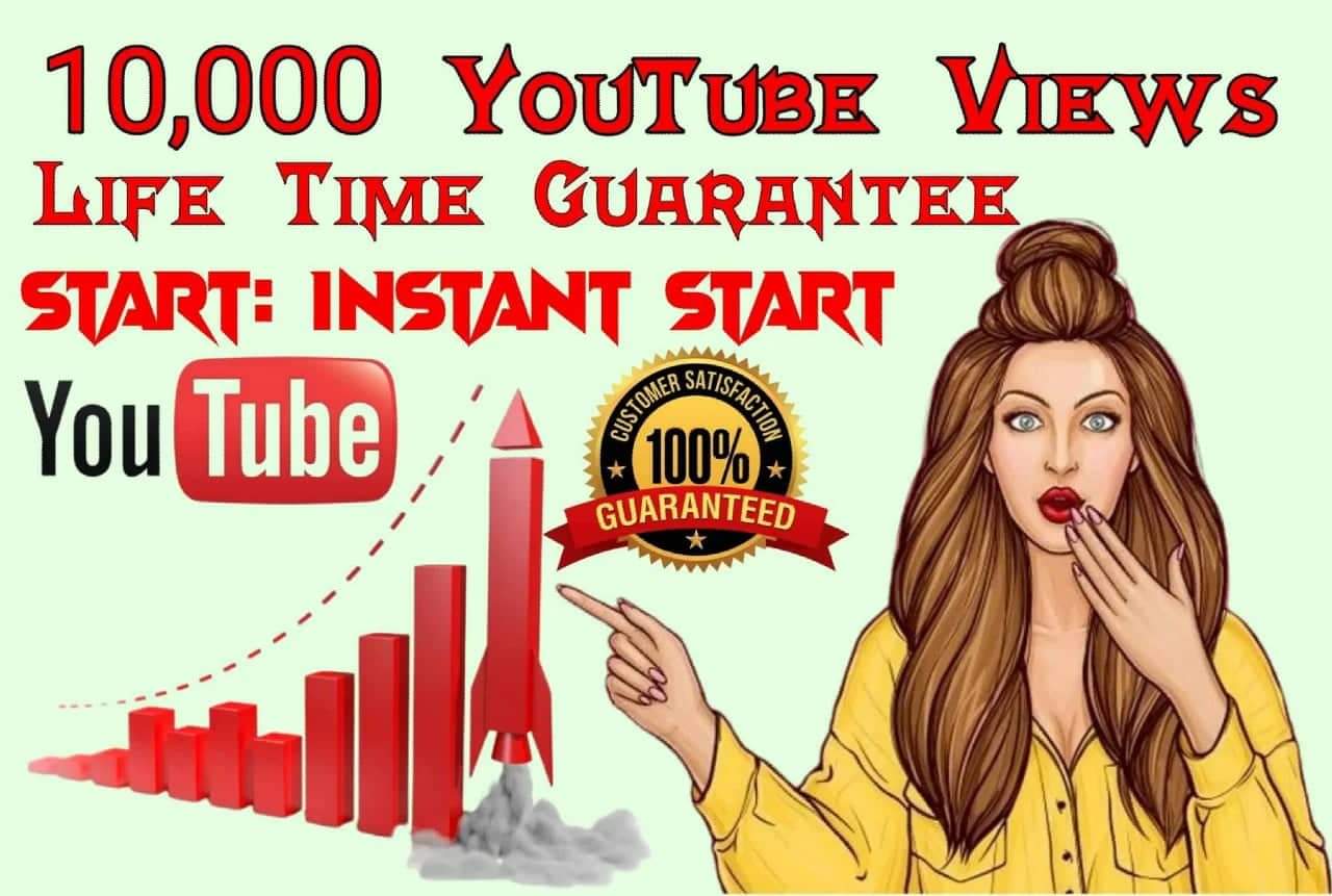 10,000 Youtube Video Views Lifetime Non-Drop 40-80 Sec Retention Fast Delivery