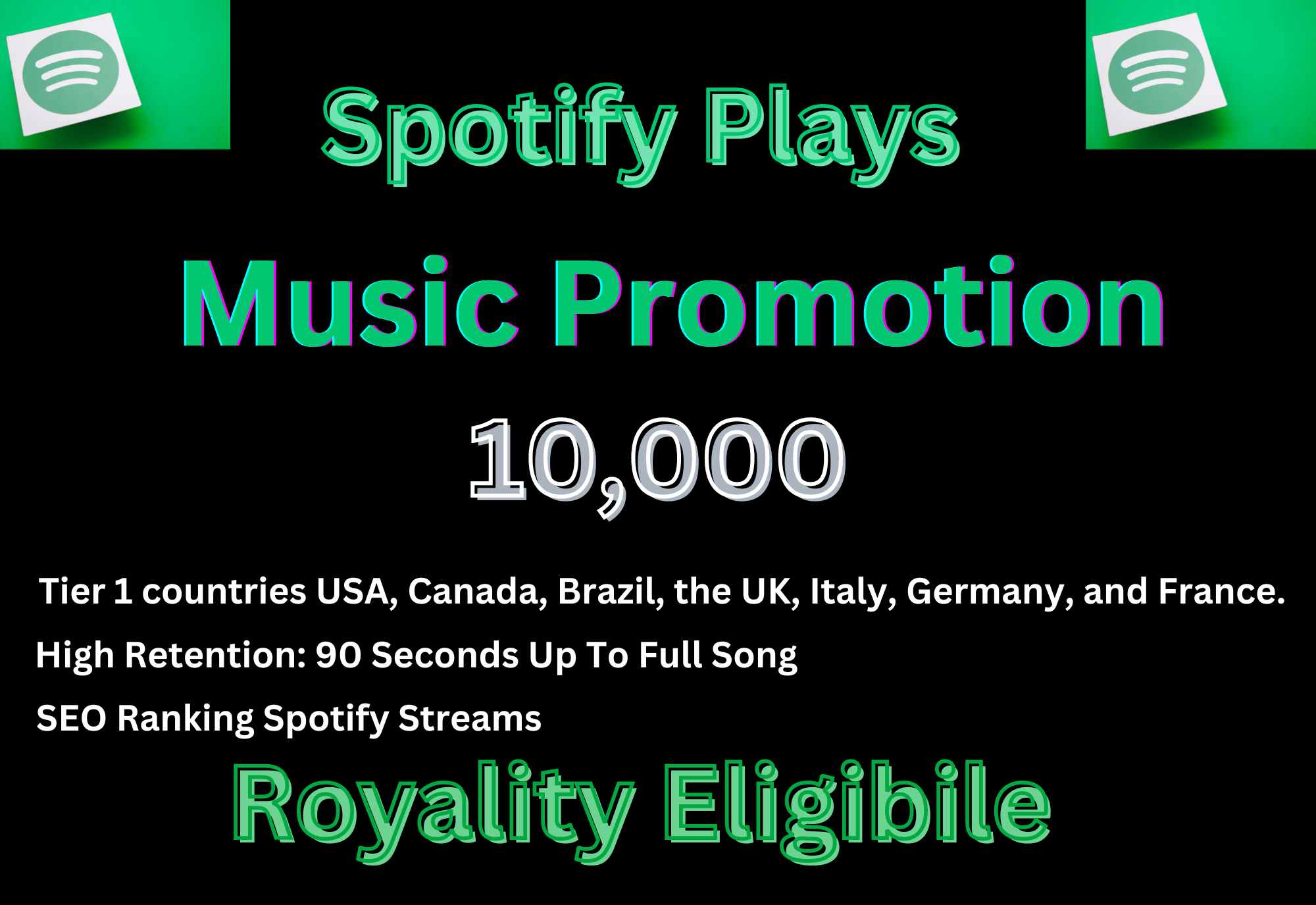 Provide 10,000 Spotify Plays SEO Ranking Spotify Streams