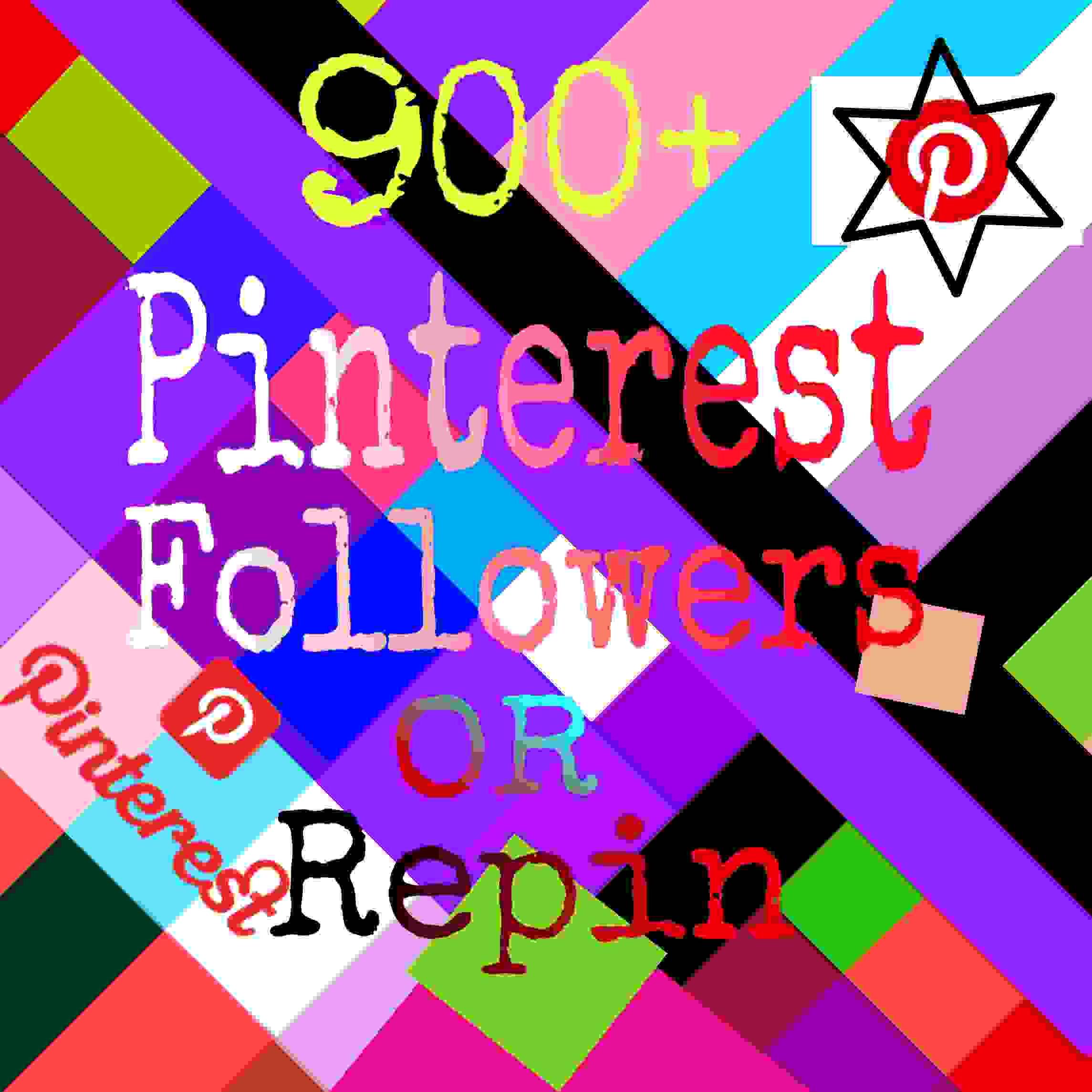 I will give you 900+ naturally grow world wide pinterest followers or repin promotion fast delivery