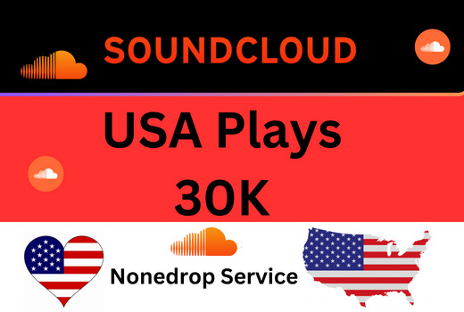 USA targeted Soundcloud Plays 30k noneDrop and lifetime guaranteed Service.
