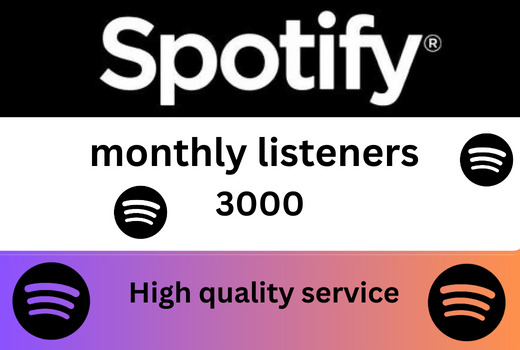 Spotify 3000 monthly listeners Real and Active Users, Guaranteed
