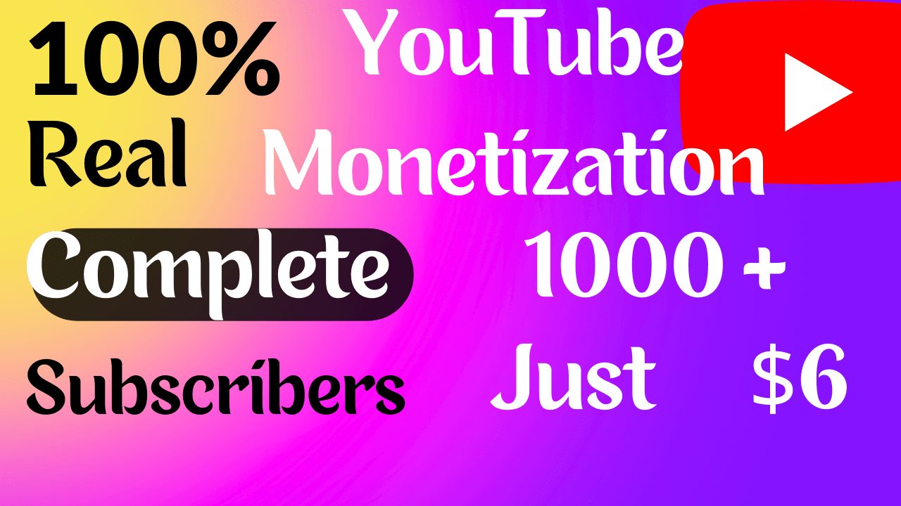 Get Organic 1000+ YouTube Subscriber, Non Droop Guaranteed.