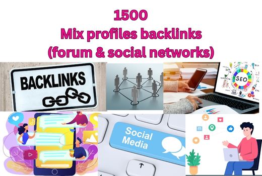 1500 Mix profiles backlinks (forum & social networks)