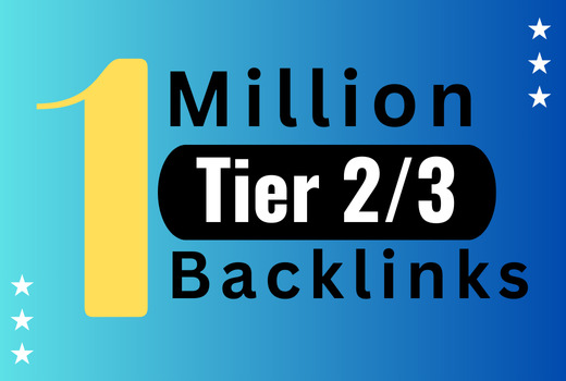 I will do 1 million tier 2 or tier 3 SEO backlinks for website ranking