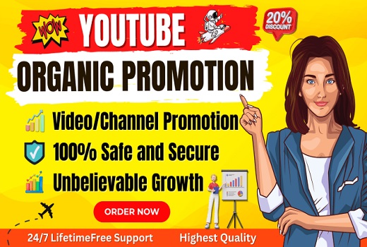 I will do organic YouTube Video and Channel Promotion for Monetization