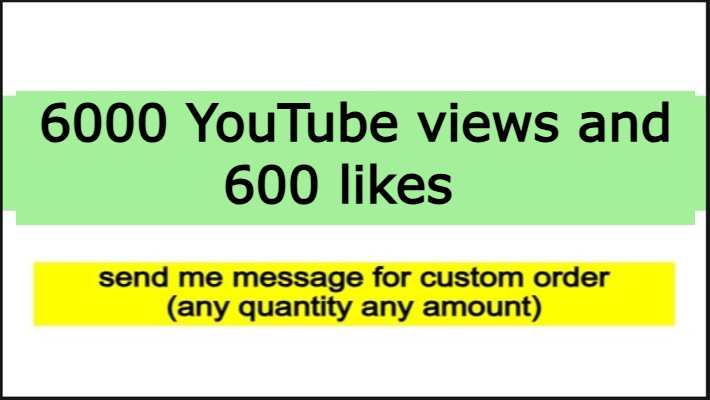 get 6000 YouTube views and 600 likes