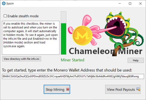 2259Chameleon Miner: A Silent (Hidden) Monero (XMR) Miner