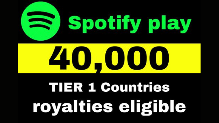 7588Spotify promotion 100K Spotify USA Track Plays from premium account royalties eligible lifetime guaranteed