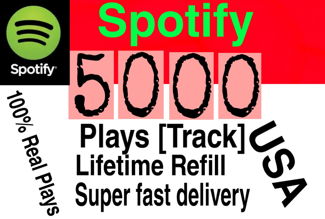 6319I will give you 2500+ HQ USA Spotify album plays lifetime Refill Delivered Fast!