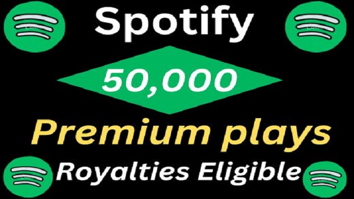 5805provide 50,000 to 52,000 Spotify USA Plays from TIER 1 countries, Real and active users, and Royalties Eligible permanent guaranteed