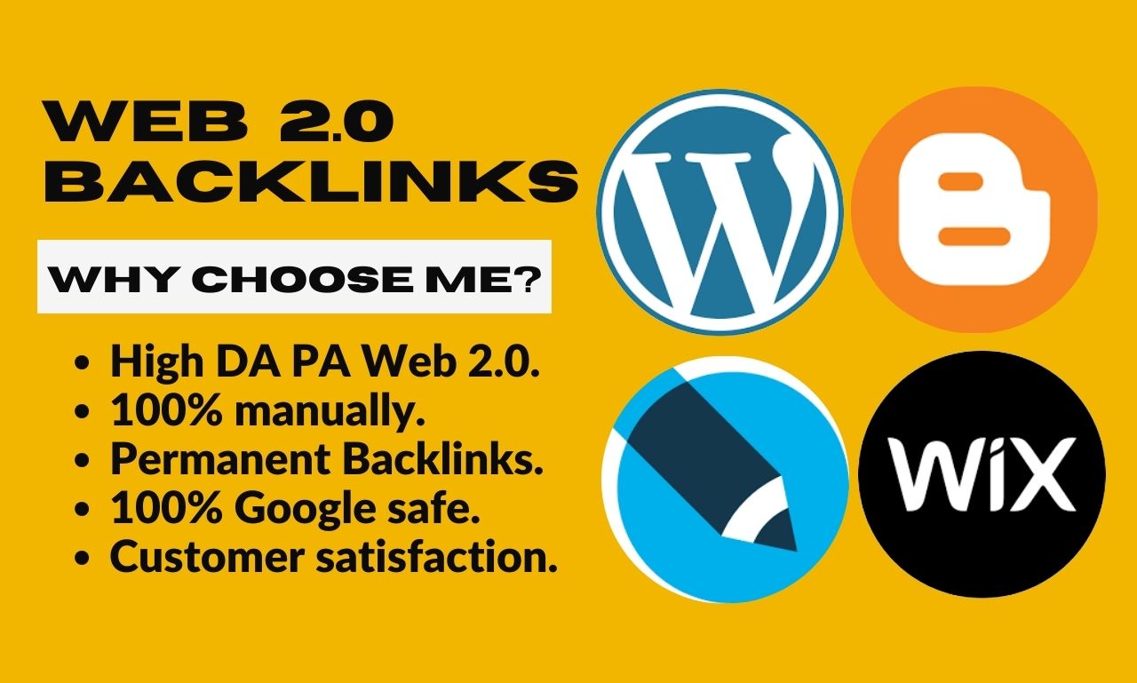 13347I will do 20 manual Web 2.0 Backlinks High DA, PA