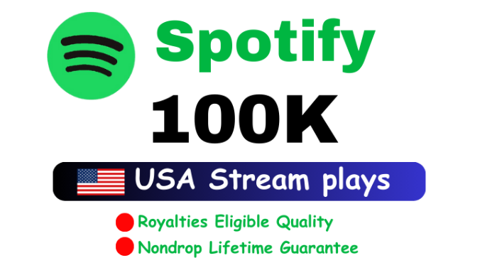 15371Get 20,000 to 22,000 Spotify Plays USA,TIER 1 countries, high quality, royalties eligible, non-drop, and lifetime guaranteed