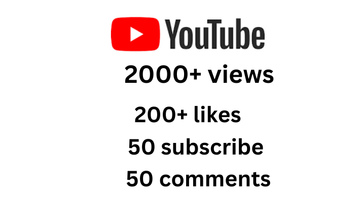 32662You will get Organic YouTube video 2000+ views| with Real 200+ Likes, 50 subscribe  or 50 comments For Your Video