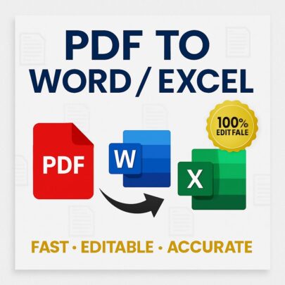 264958I will convert PDF to editable Word or Excel documents accurately