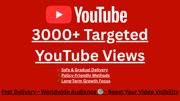 34167I Will Provide 2,500+ Real YouTube Views and 200 Likes – 100% Safe, Organic & Non-Drop Guaranteed