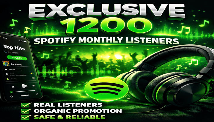 454516Exclusive 1200 Spotify monthly listeners
