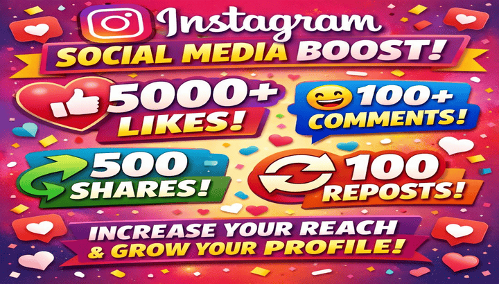 455427Instagr5am 5000 likes, 100 random comments, 100 reposts, and 500 shares