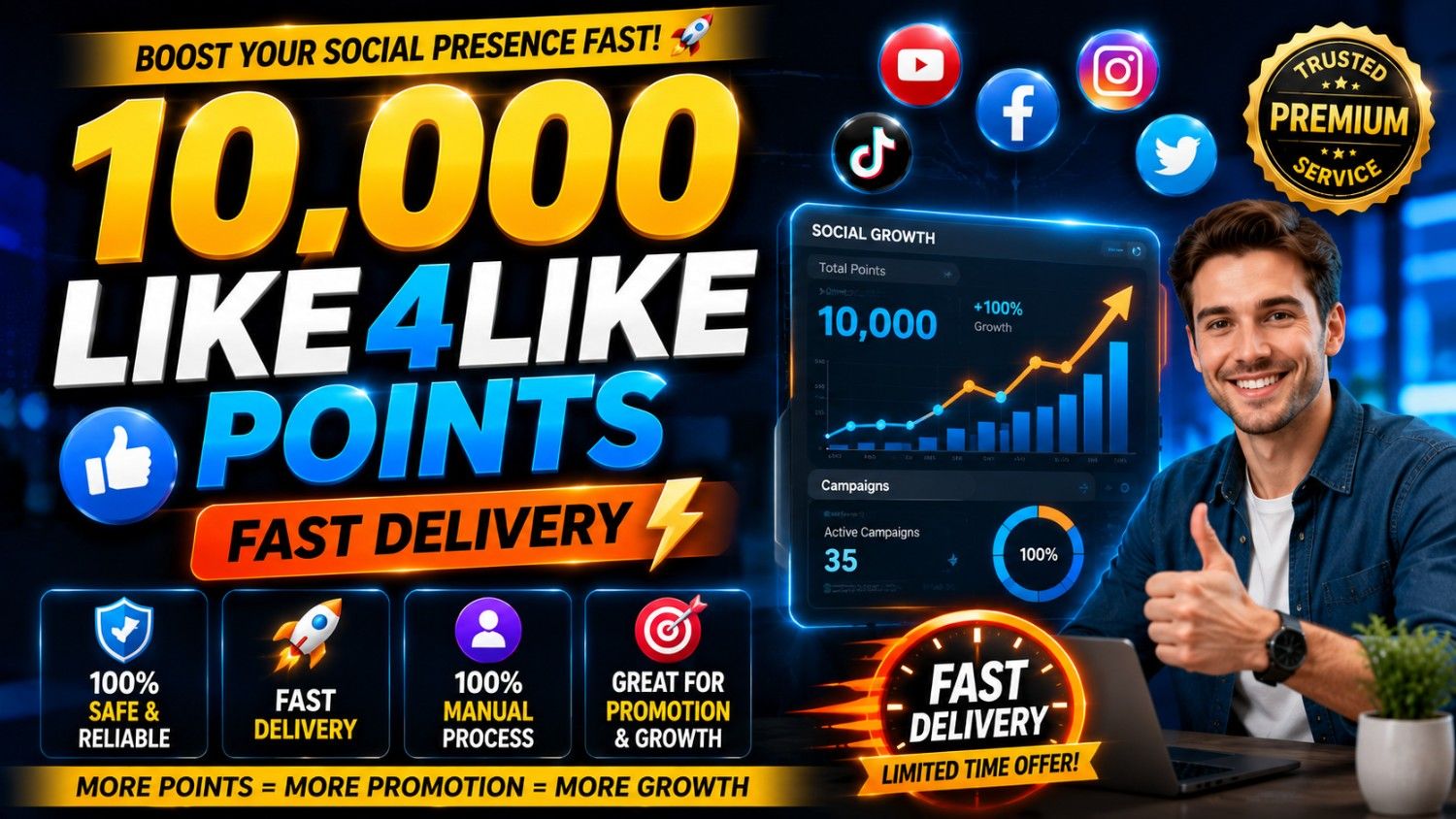487139I Will Give 5000 Like4Like Points Fast Delivery to Boost Your Social Media Engagement