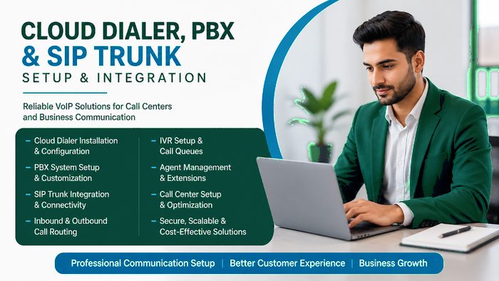 488090I will install cloud dialer, PBX and SIP trunk for call center setup