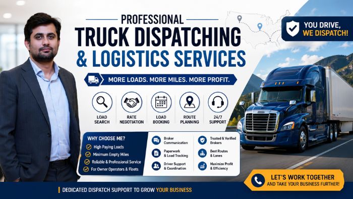 492624I Will Be Your Professional Truck Dispatcher | Freight Dispatch | Load Booking