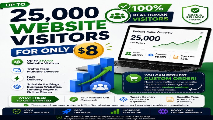 491606I Will Drive Up to 25,000 Website Visitors for $8