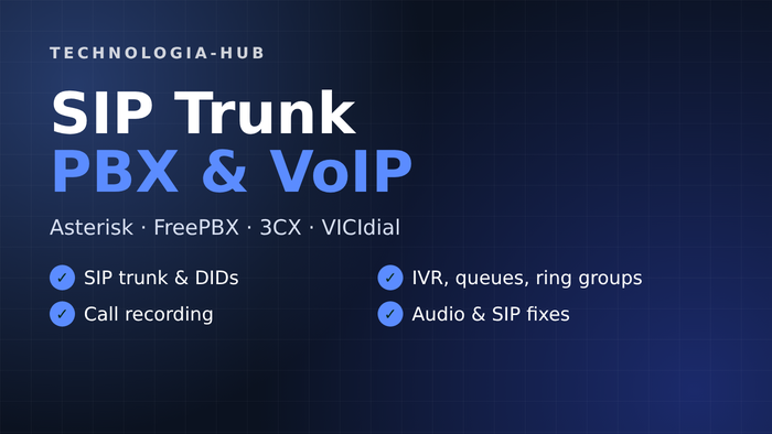489379I will set up SIP trunk, Asterisk, FreePBX, 3CX and VICIdial VoIP PBX systems